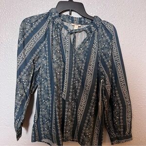 a.n.a Blue Floral Women's Blouse